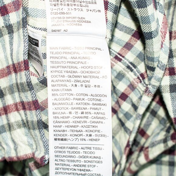 LEVI'S x SNOOP DOGG Flannel Shirt Check Cotton Hemp Size Medium - Picture 7 of 8